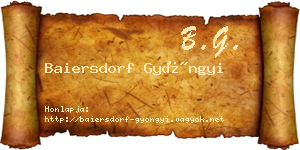 Baiersdorf Gyöngyi névjegykártya